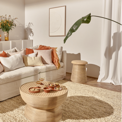 TAMBOU - Salontafel - rotan / bamboe - DIA 70 x H 40 cm - Naturel Pomax