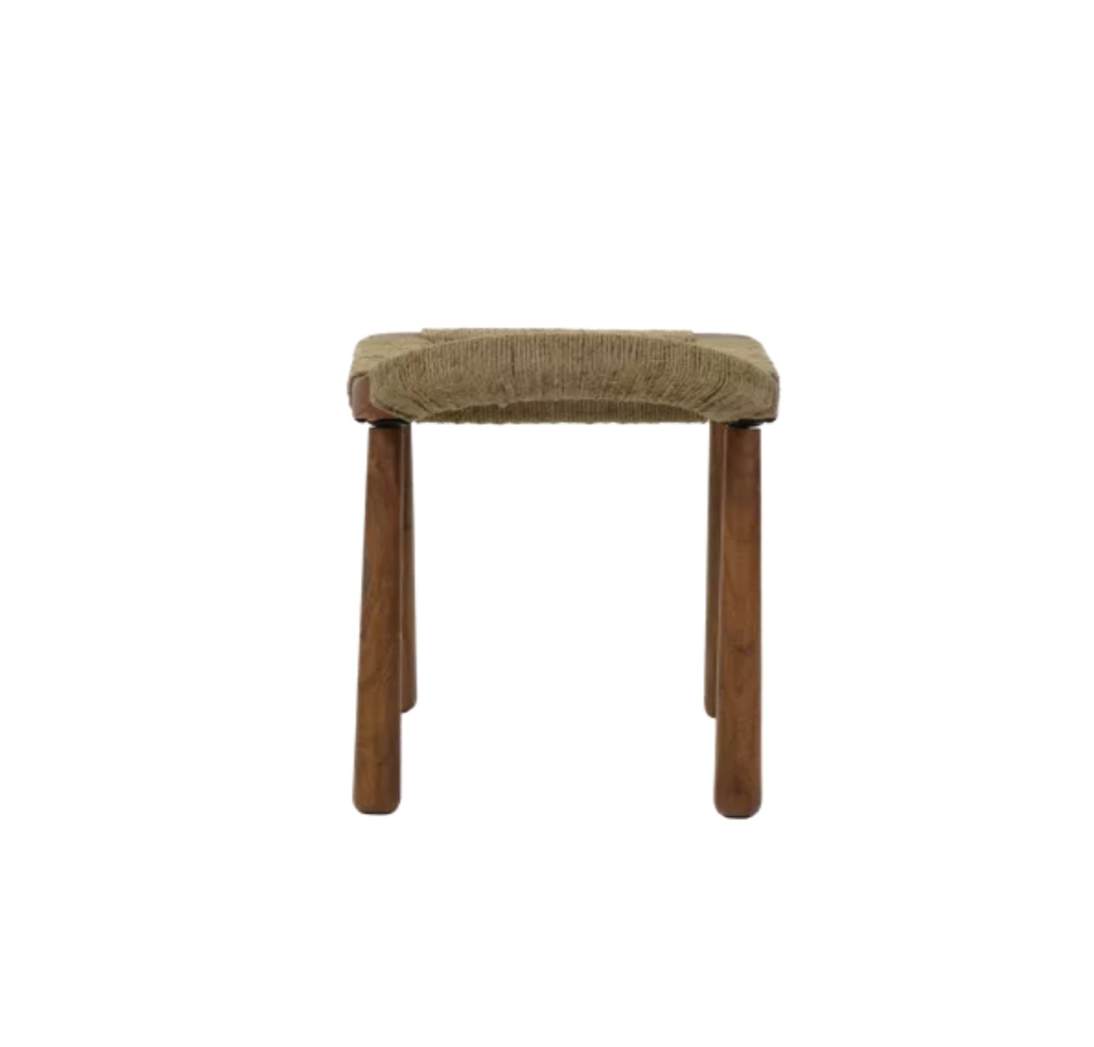 GINKGO - Kruk - acacia hout / jute - L 41 x w 50 x H 50 cm - Walnoot Pomax