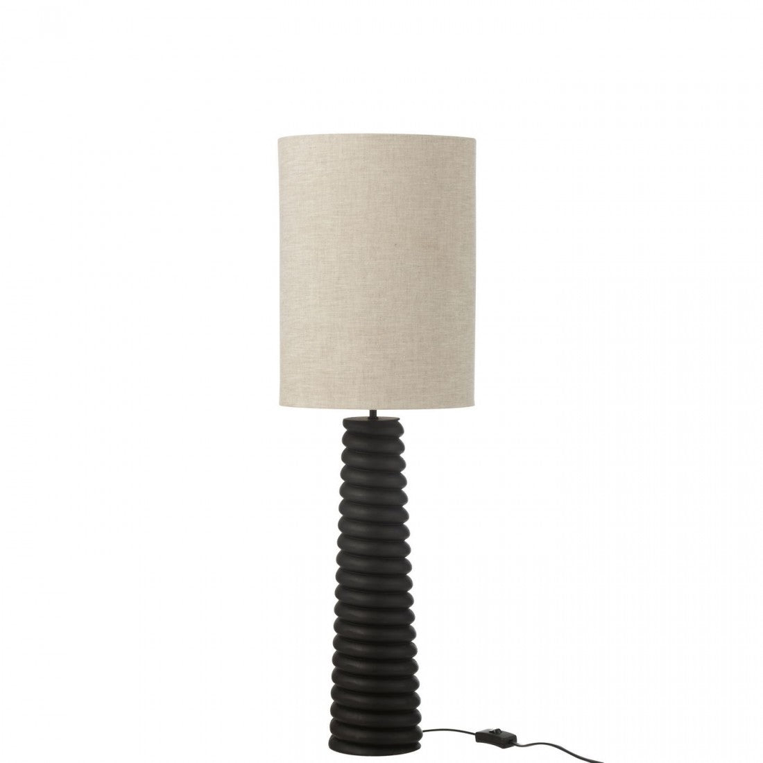 Tafellamp Schroefdraad Ailanthus Hout Zwart/Grijs H85cm J-Line