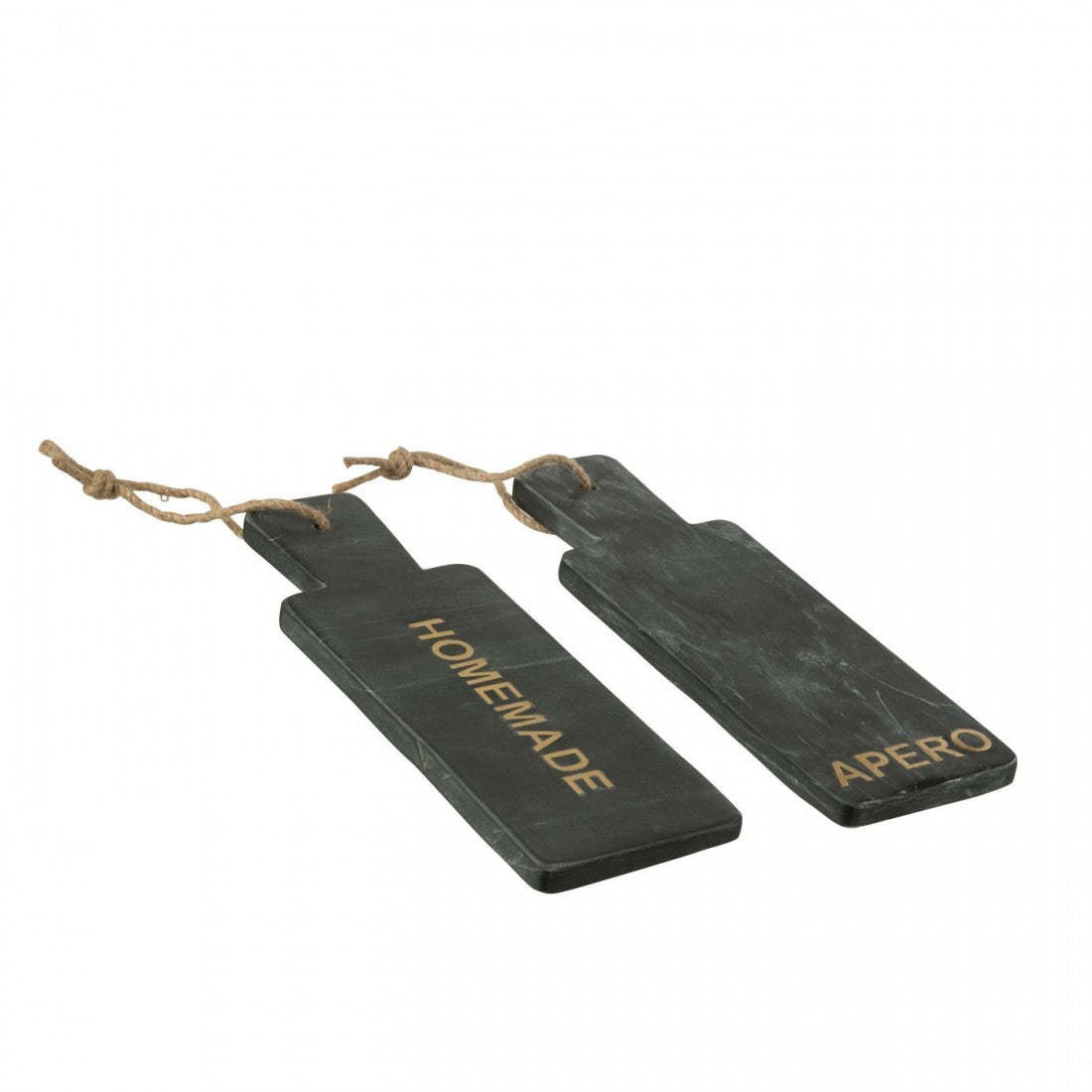 Kaasplank Rechthoek Marmer Zwart/Goudkleurig Small Assortiment Van 2 J-Line