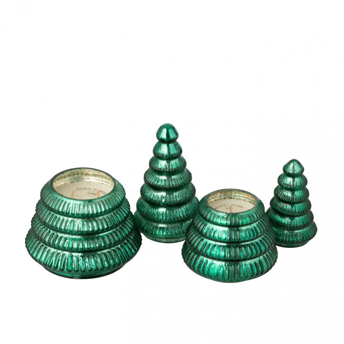 Geurkaars Kerstboom Glas Groen Large J-Line