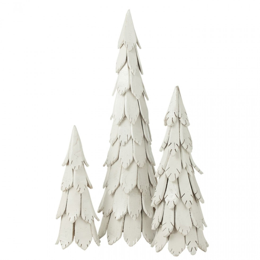 Kerstboom Stukken Hout Wit Small H60cm J-Line