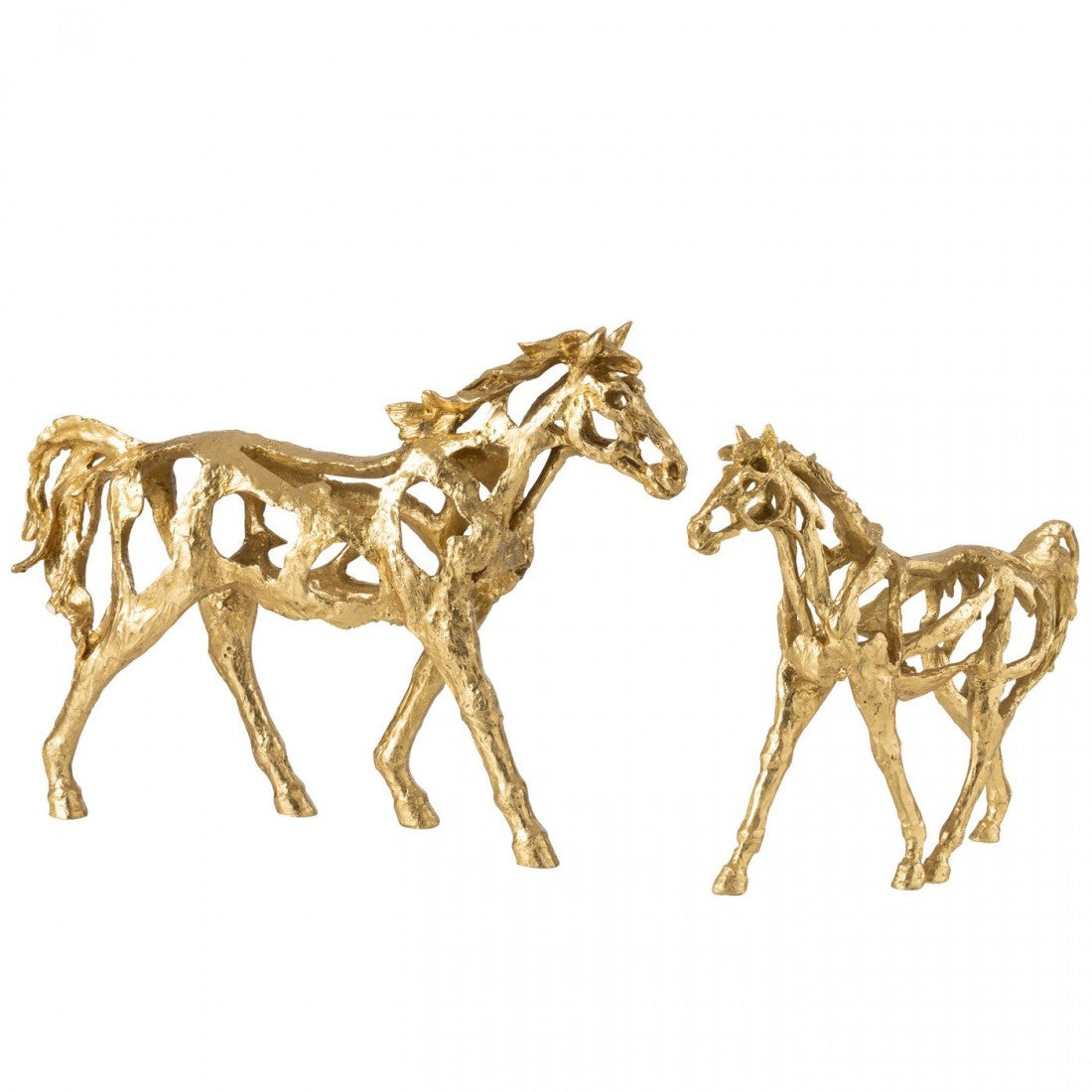 Paard Rennen Polyresin Goudkleurig Large J-Line