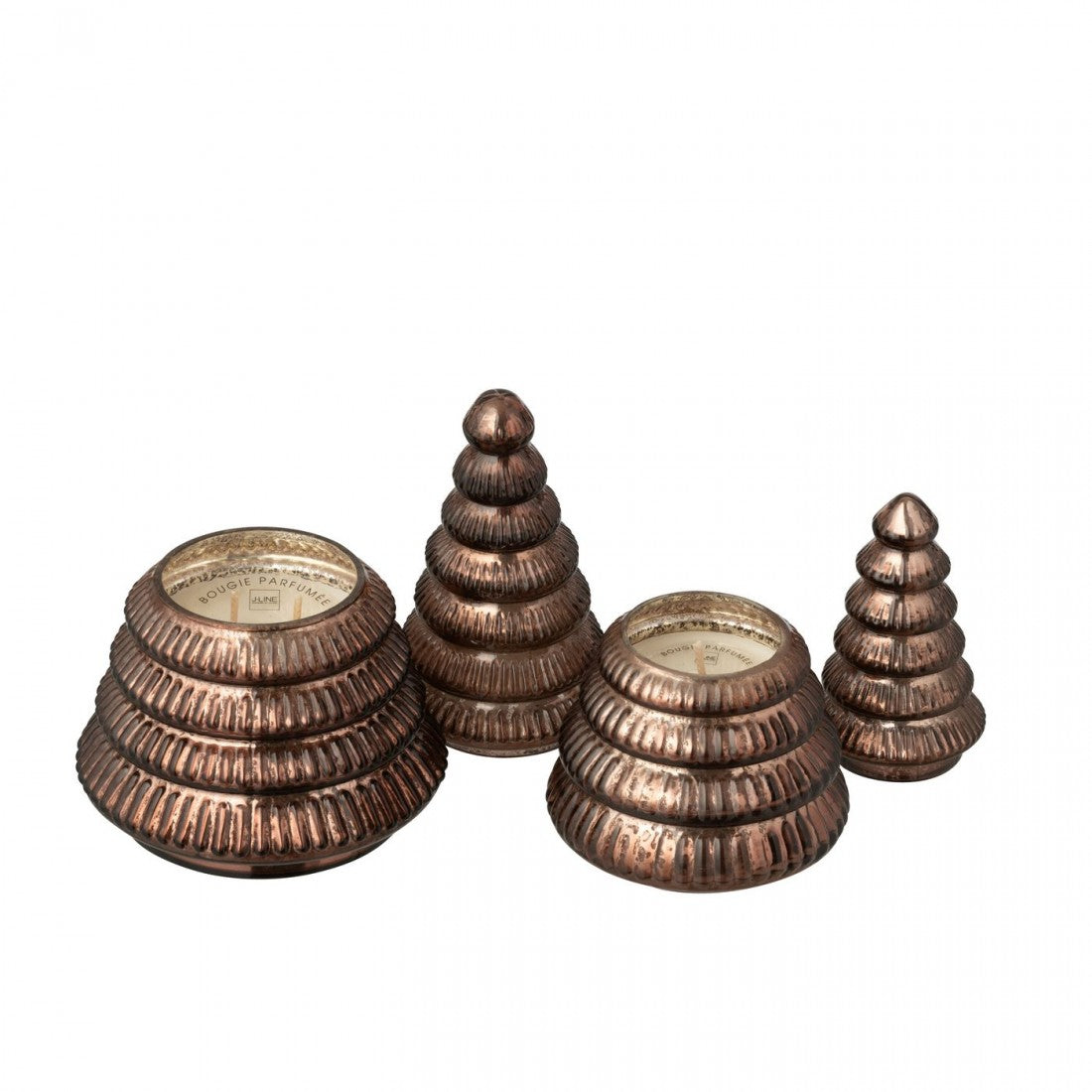 Geurkaars Boom Geribbeld Glas Bruin Large J-Line