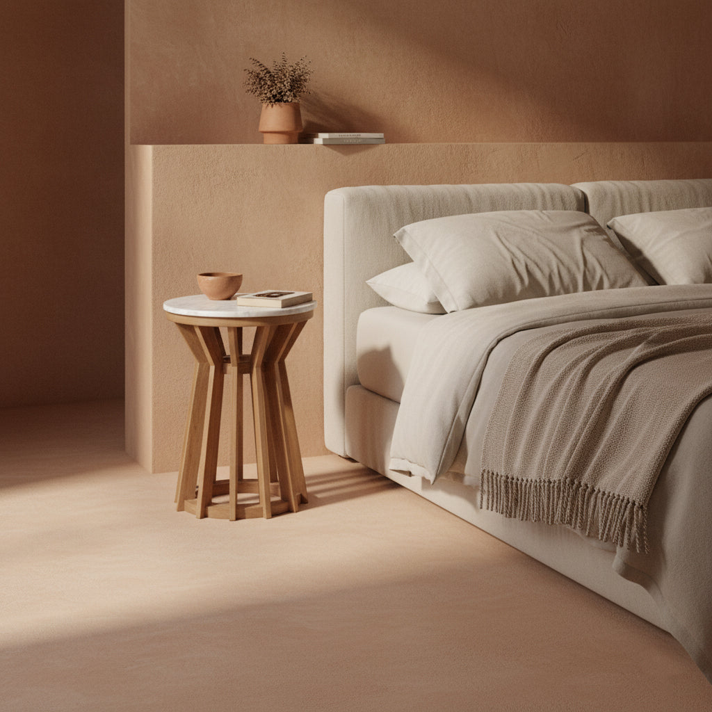 Sarawak Bijzettafel Marmer Wit Raw Materials