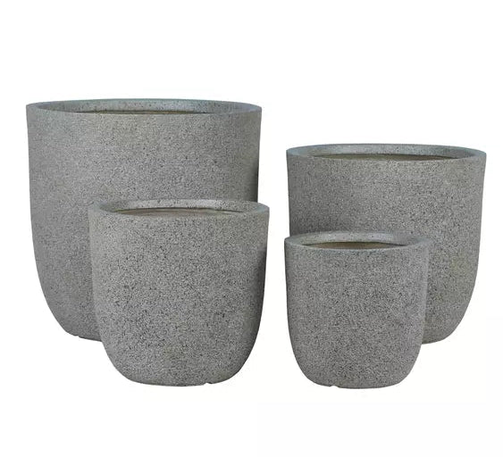 Delsey Beige GRC Structure Pot Set Of 4 PTMD