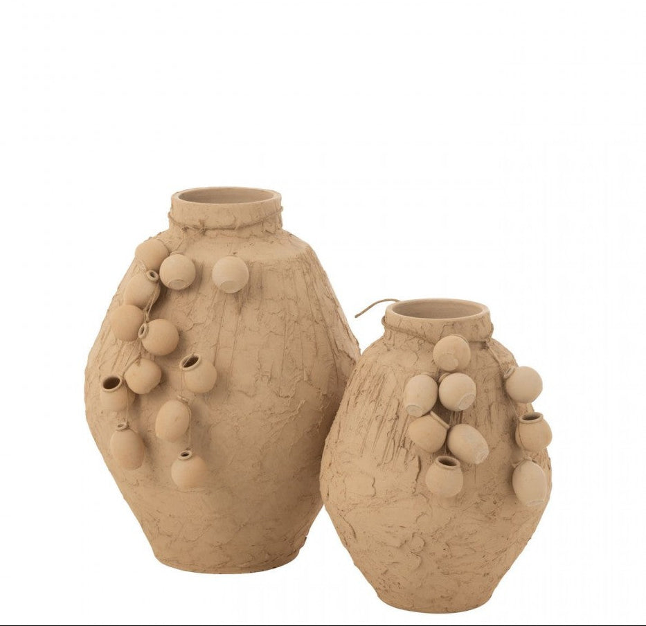 Pot + Hangpotjes Klei Naturel Large J-Line