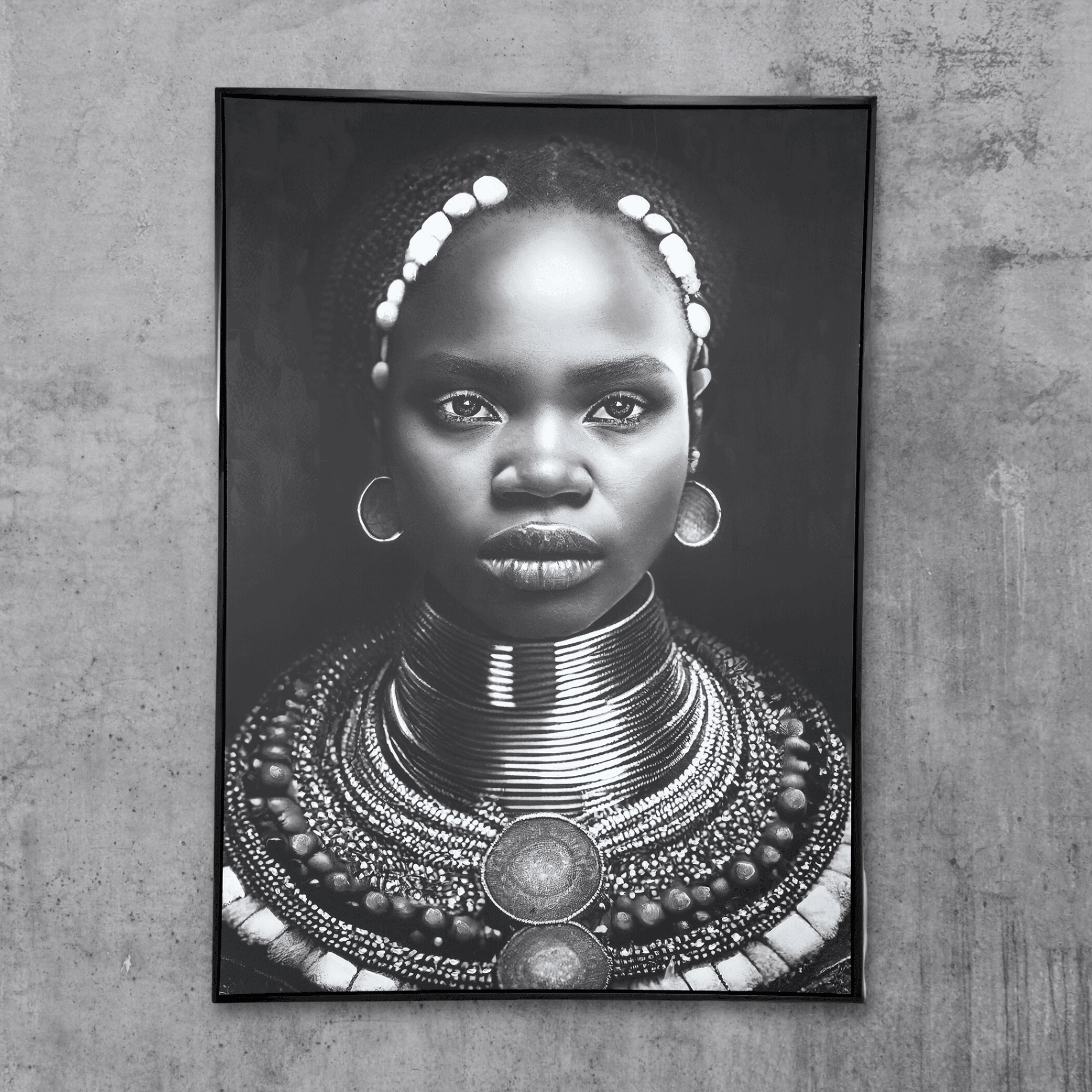 Romaan Black Polyester Painting Woman Large PTMD - Schilderij - PTMD - livinglovely.nl