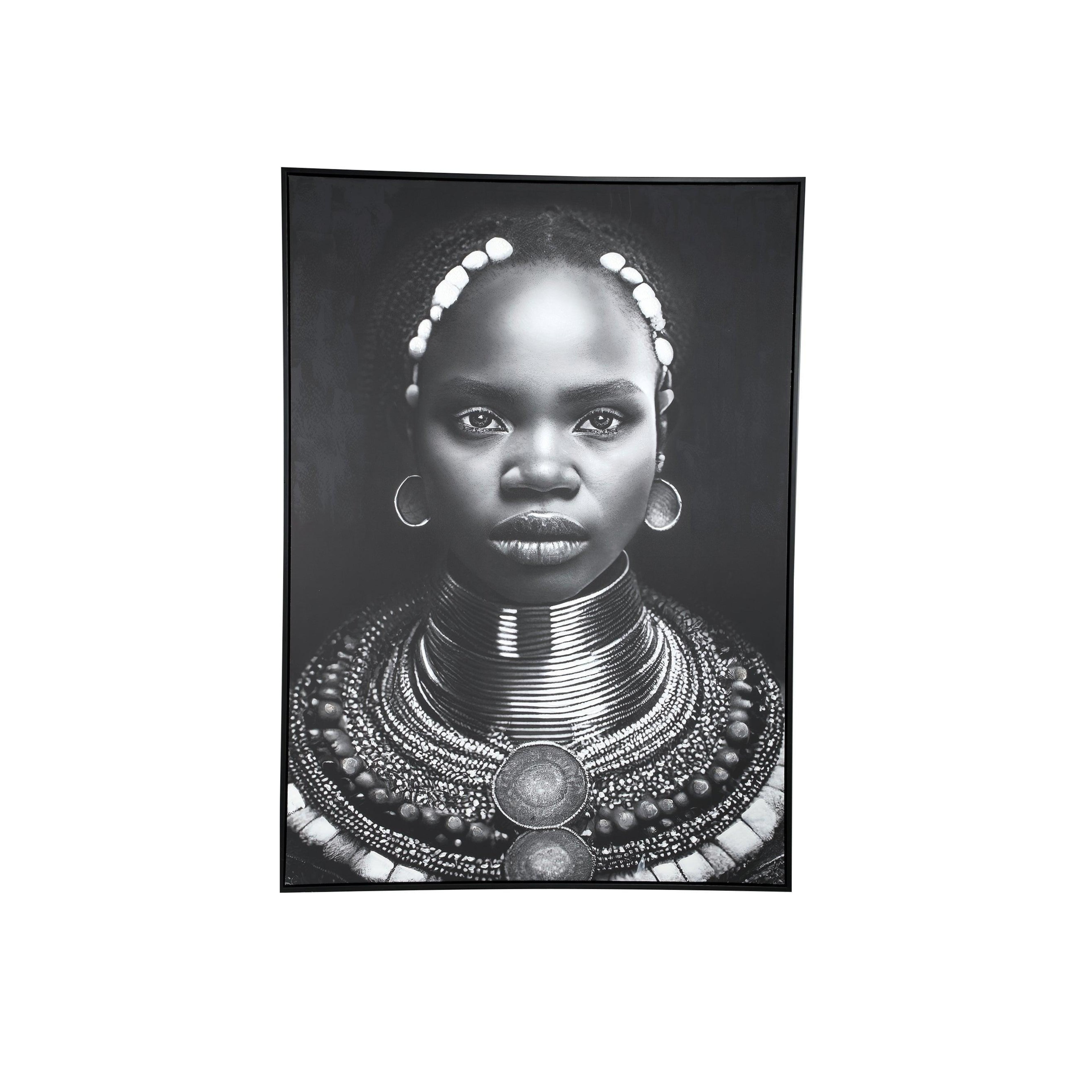 Romaan Black Polyester Painting Woman Small PTMD - Schilderij - PTMD - livinglovely.nl