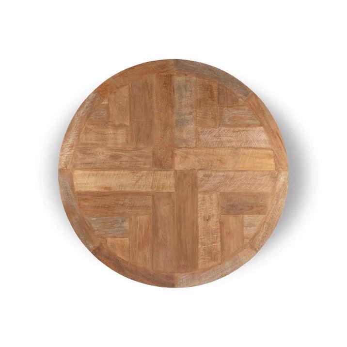 Detail bladdikte 6cm Castello eettafel gerecycled teak