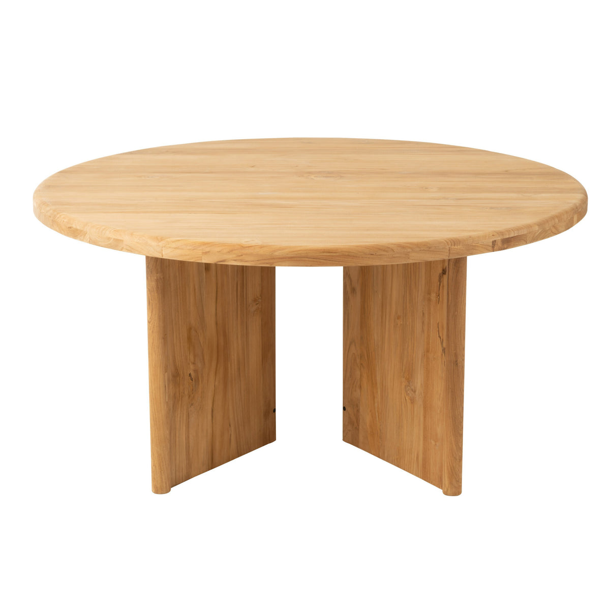 Tafel Rond Teak Hout Naturel Dia 150cmx75cm J-Line - Eetkamertafel - J-Line - livinglovely.nl
