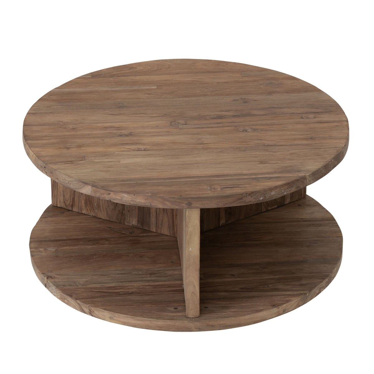 Ronde salontafel Rush rustiek teakhout Ø80cm MUST Living