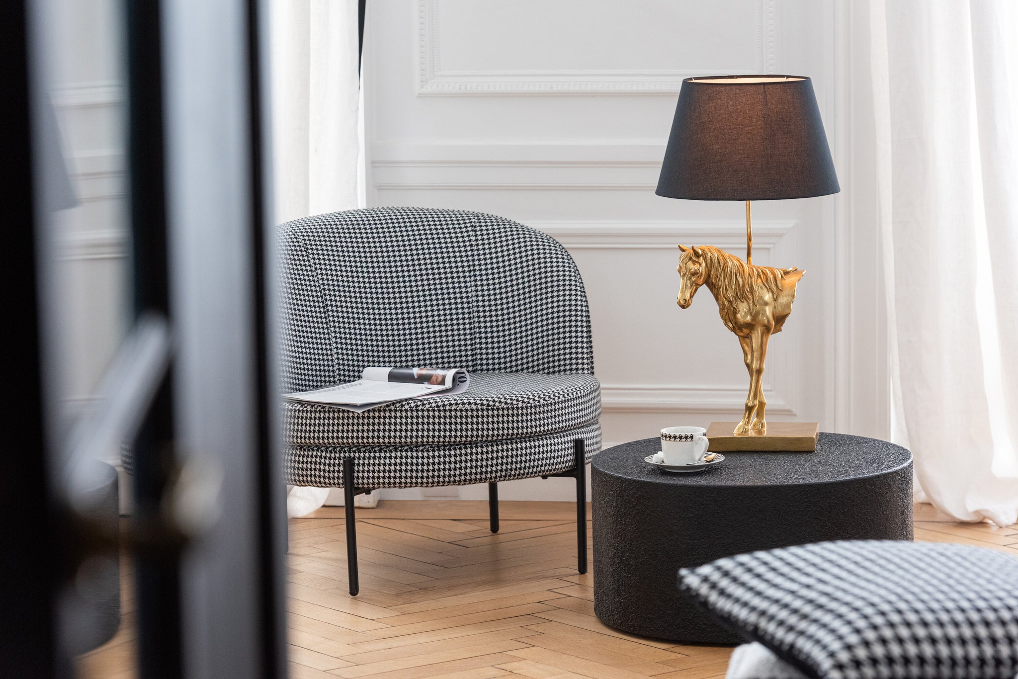 Salontafel Cilinder Mdf Zwart J-Line - Salontafel - J-Line - livinglovely.nl