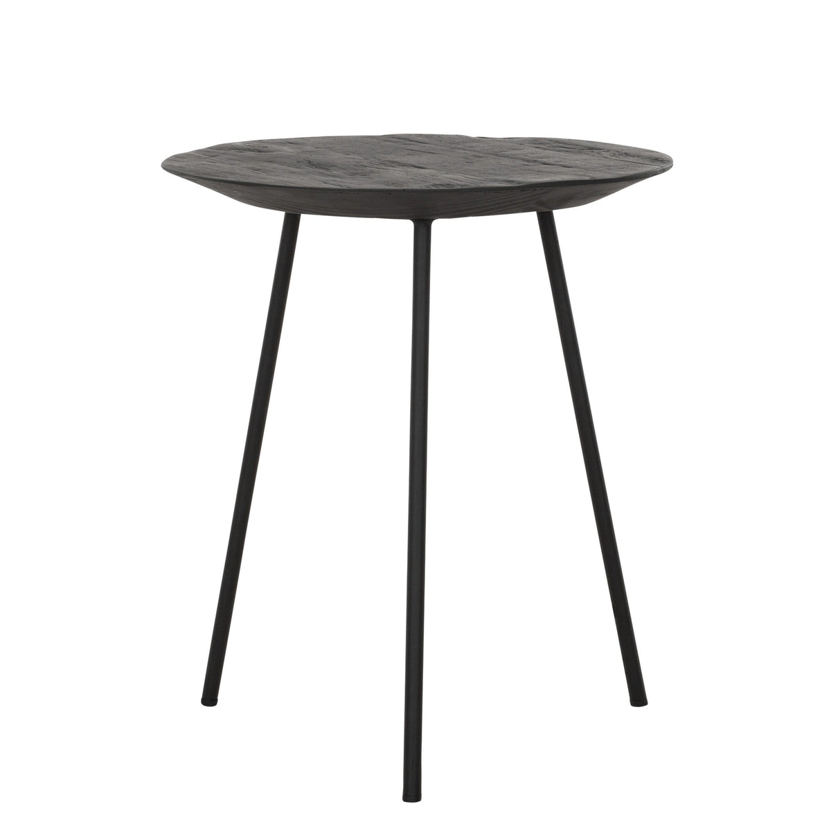 Salontafel Jupiter zwart teakhout Ø40cm DTP Home