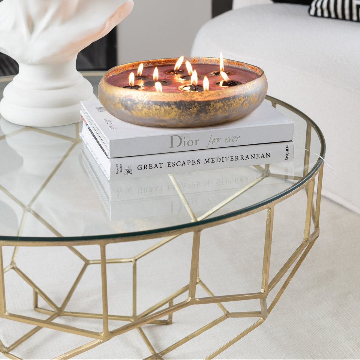 Salontafel Moza Metaal/Glas Goud J-Line