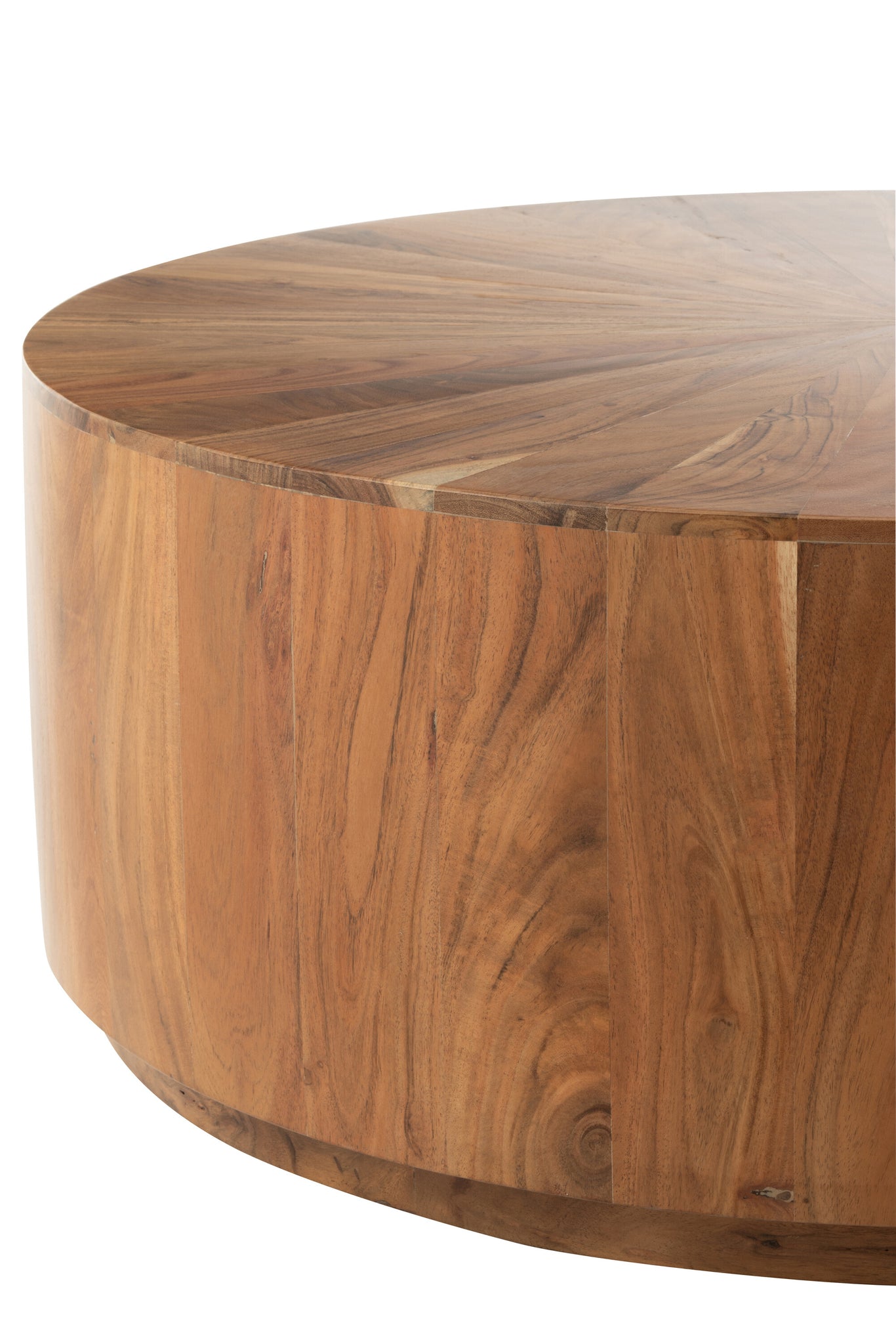 Salontafel Rond Acacia Hout/Mdf Naturel Dia90x35cm J-Line - Salontafel - J-Line - livinglovely.nl