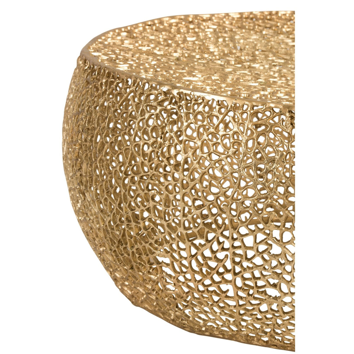 Salontafel Rond Koraal Patroon Aluminium Goud J-Line