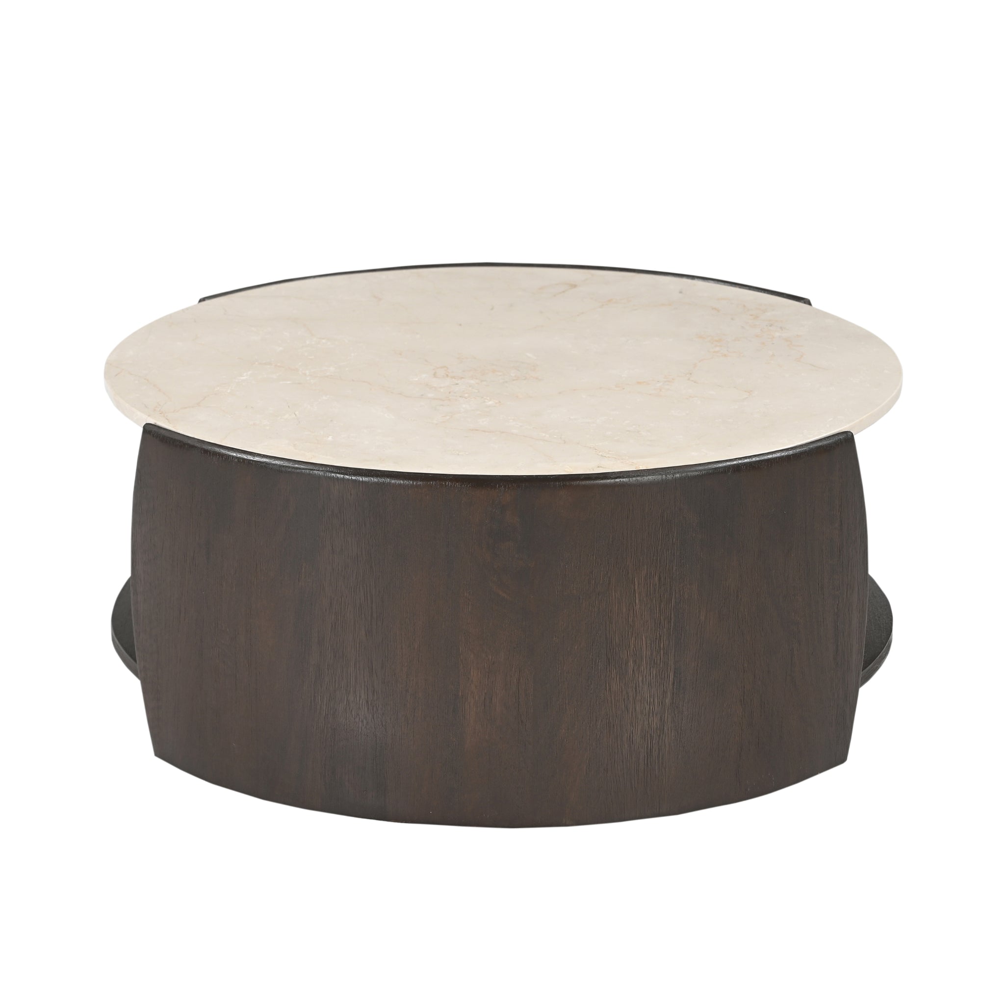 Salontafel Rune Botticino Marmer 80cm van Starfurn voor een loungebank in de woonkamer