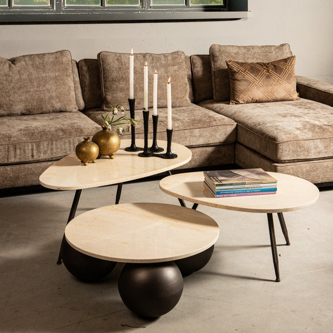 Salontafel Skippy Beige Marmer PTMD - Salontafel - PTMD - livinglovely.nl