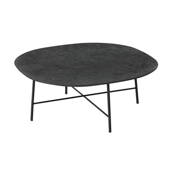 Salontafel Soho semi rond zwart Mortex zijaanzicht DTP Home