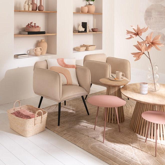 Salontafel Vincent Mangohout Naturel Medium - Salontafel - J-Line - livinglovely.nl