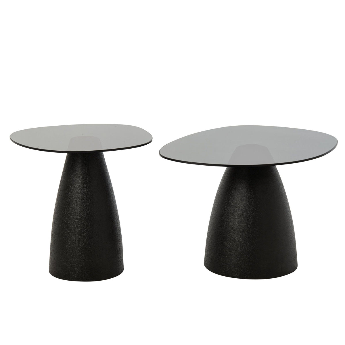 Salontafels Glas/Metaal Zwart Set van 2 J-Line