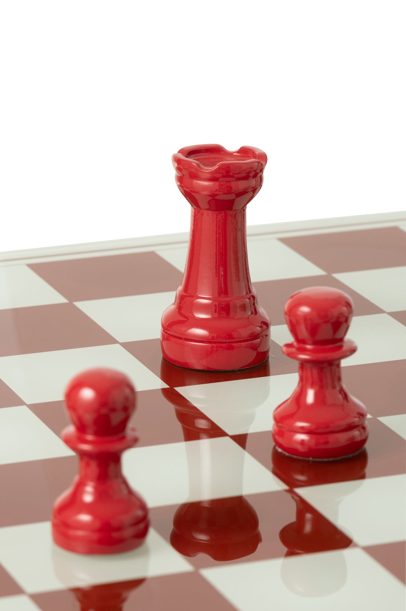 Schaakspel Polyresin Wit/Kerst Rood J-Line - Schaakspel - J-Line - livinglovely.nl