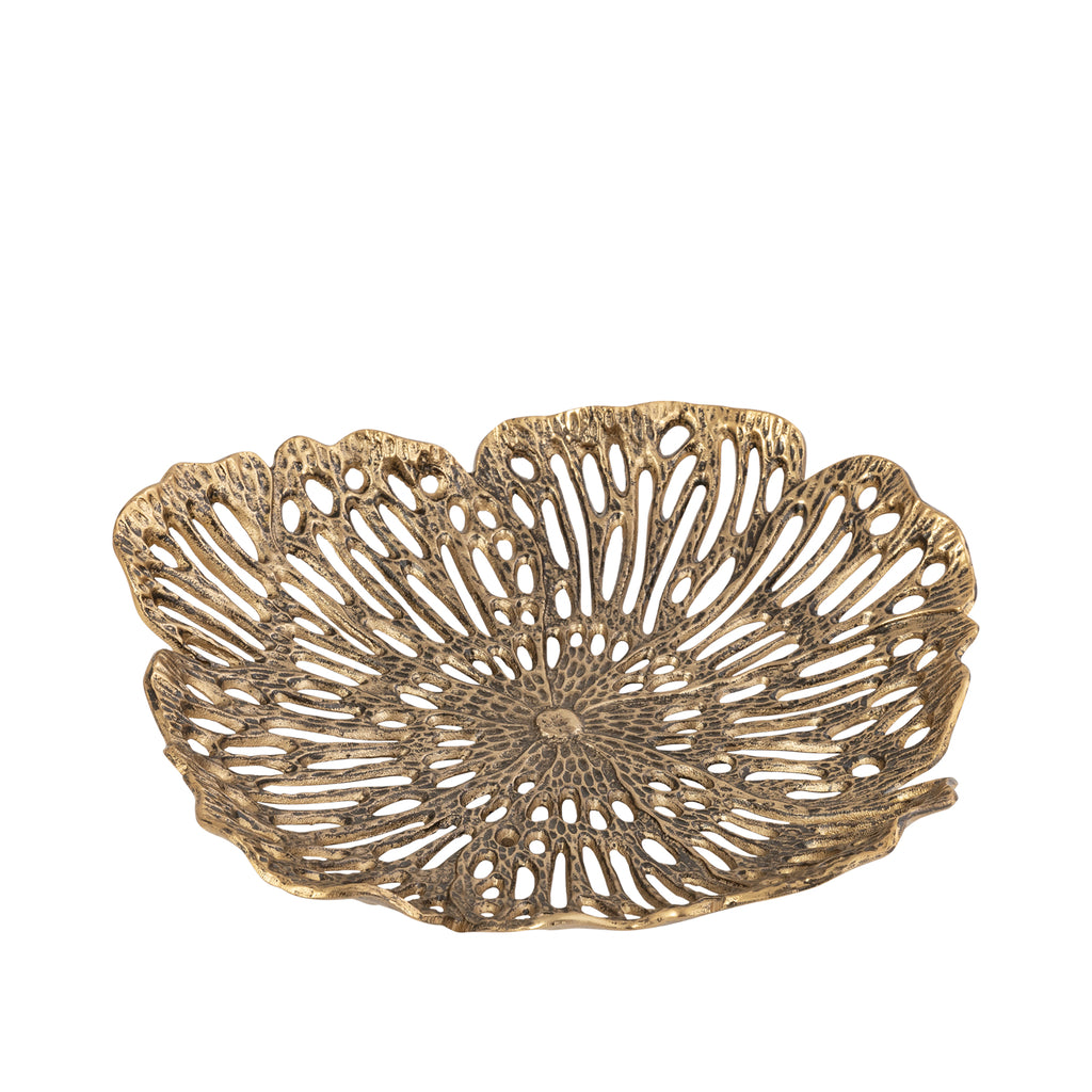 Schaal Ryhann L - 65x65x9 cm - Aluminium - Messing PTMD - Schaal - PTMD - livinglovely.nl
