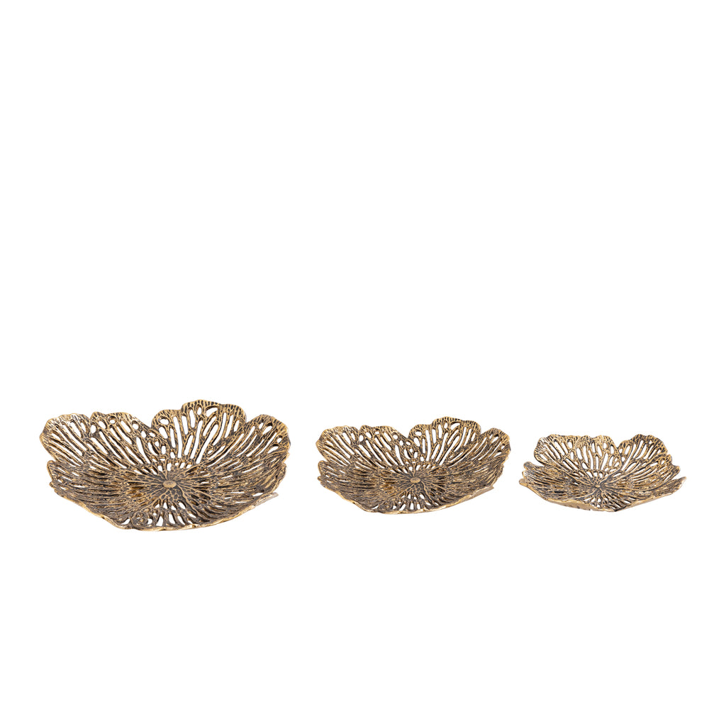 Schaal Ryhann L - 65x65x9 cm - Aluminium - Messing PTMD - Schaal - PTMD - livinglovely.nl
