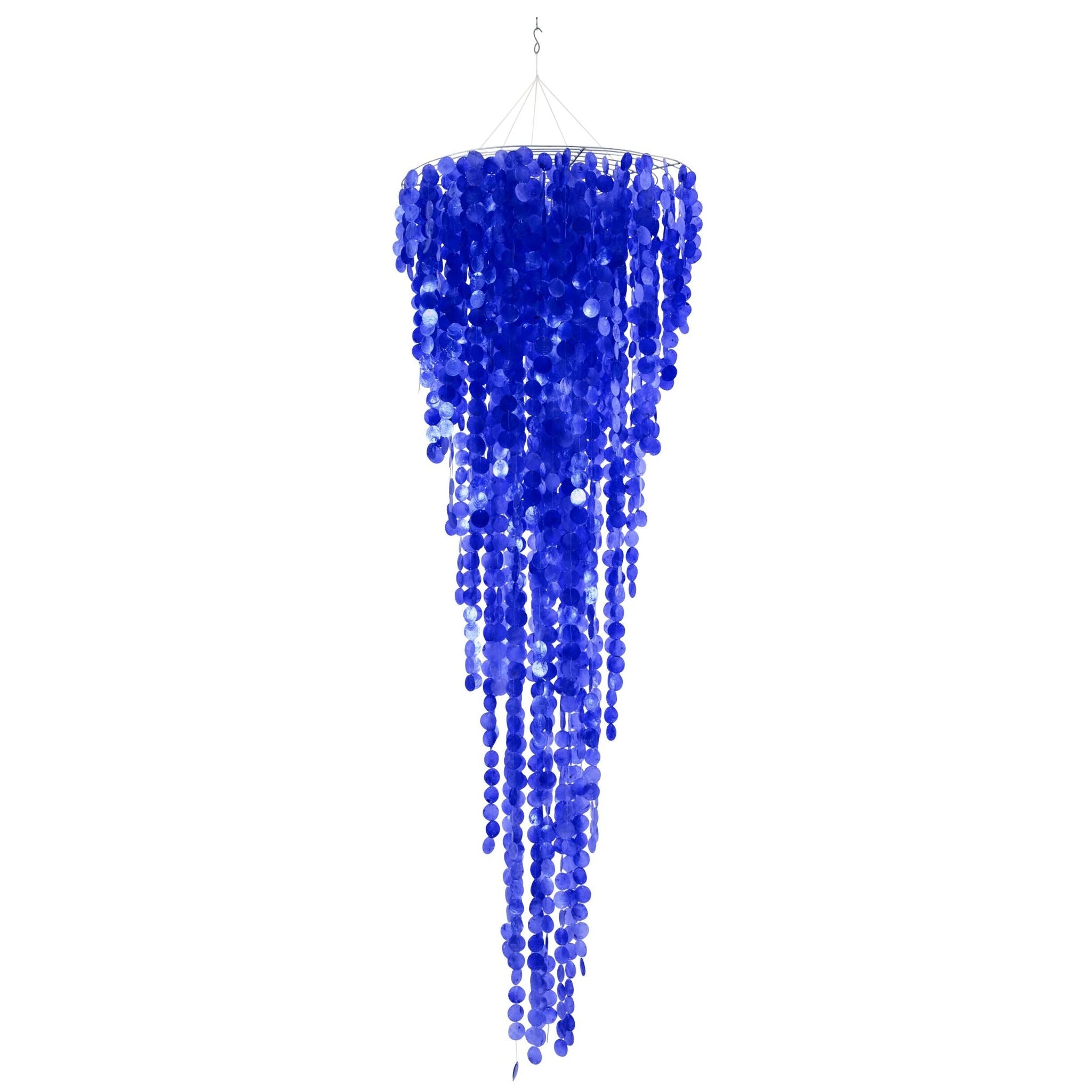 Schelpenhanger Capiz Blauw Large Ø80cm x H250cm J-Line