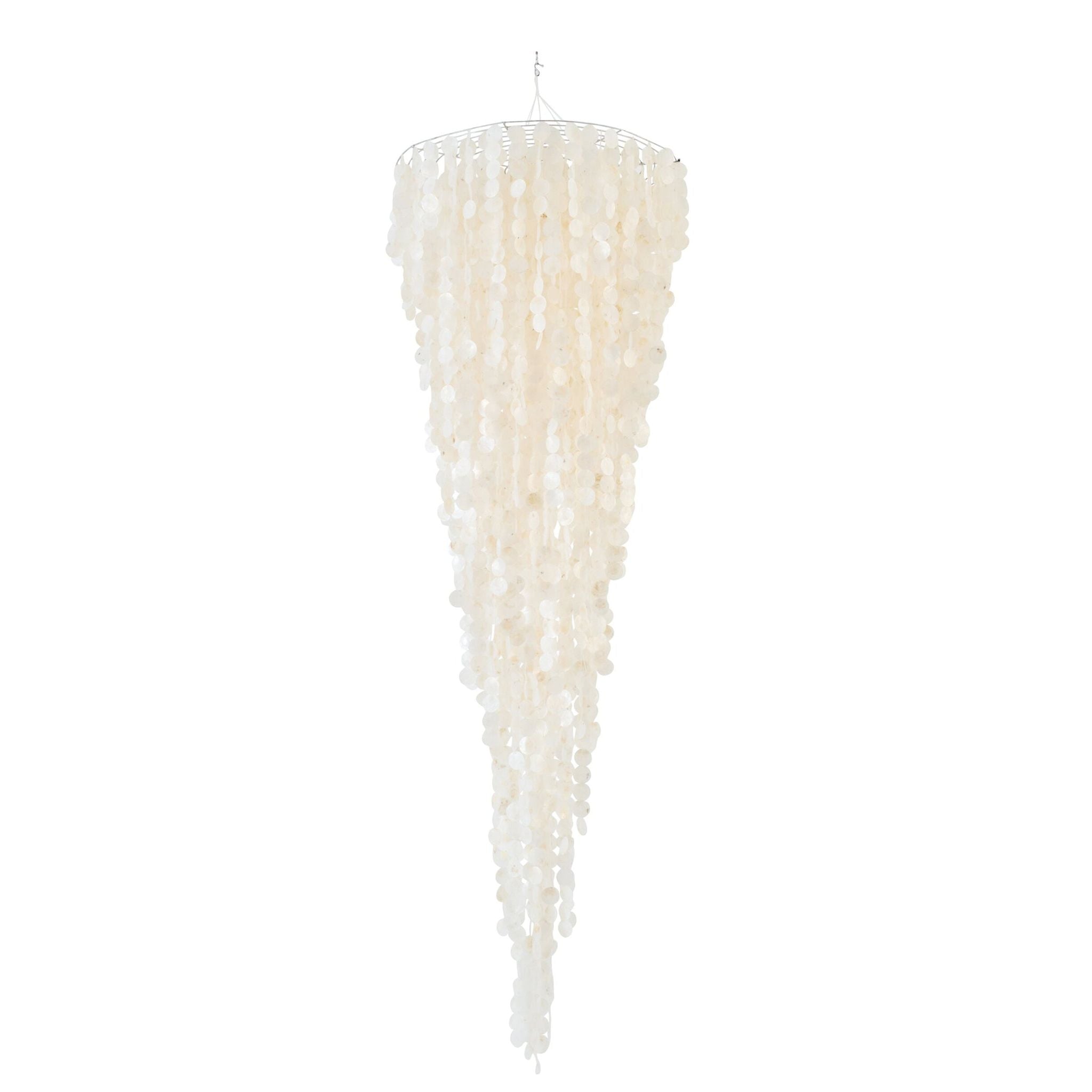 Schelpenhanger Capiz Wit Large Ø80cm x H250cm J-Line