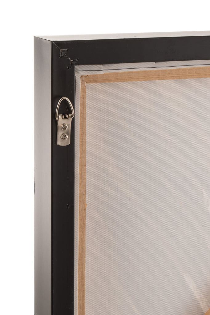 Schilderij Afrikaanse Vrouw Hout/Canvas Bruin/Grijs set van 2 - Schilderij - J-Line - livinglovely.nl