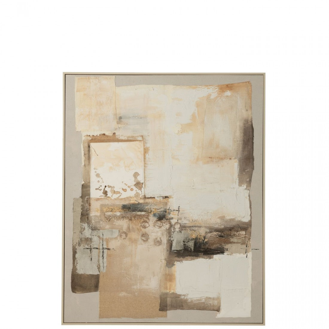 Schilderij Jouk Canvas/Dennenhout Mix - Schilderij - J-Line - livinglovely.nl