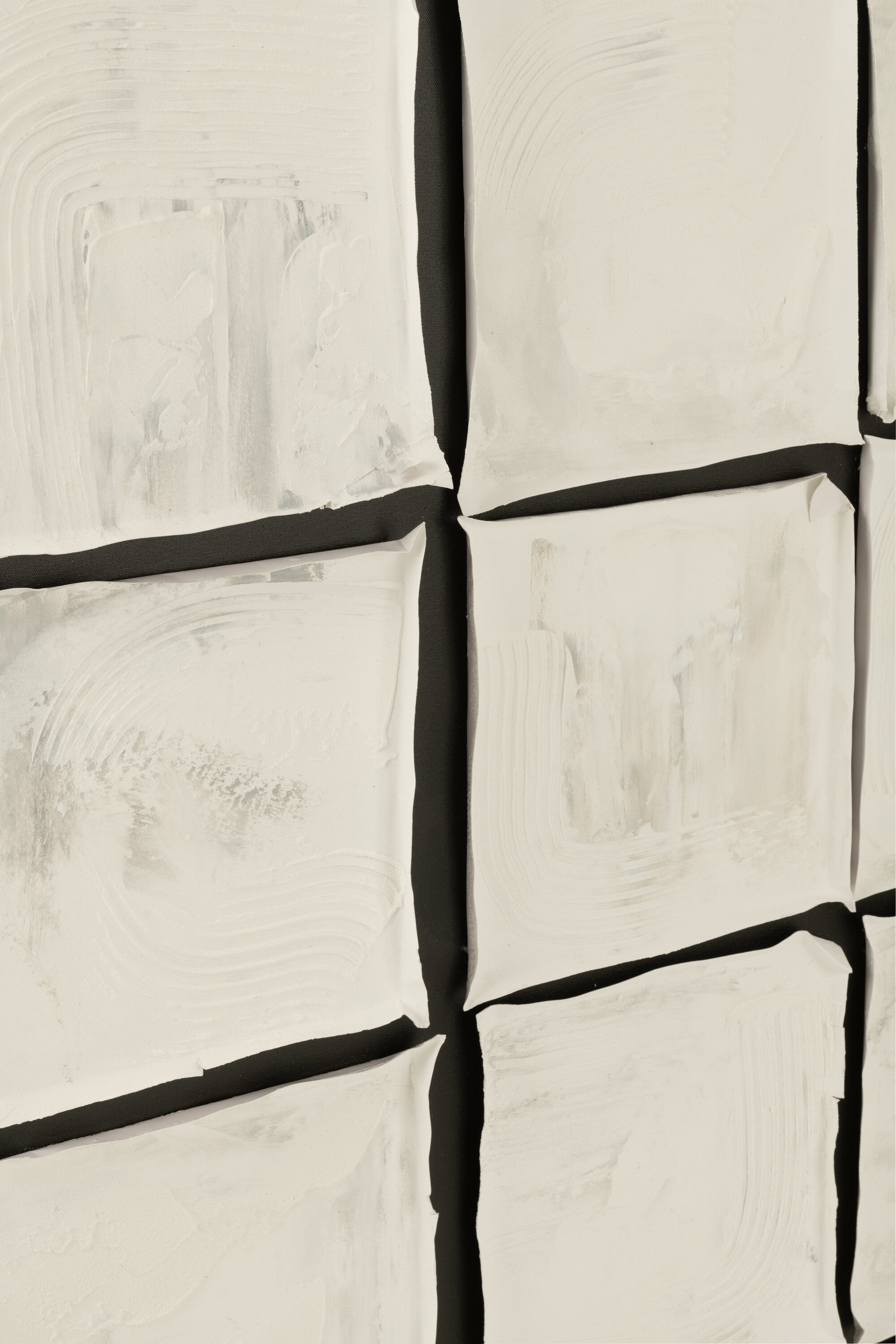 Schilderij Vierkant Acrylverf/Canvas Wit/Zwart - Schilderij - J-Line - livinglovely.nl