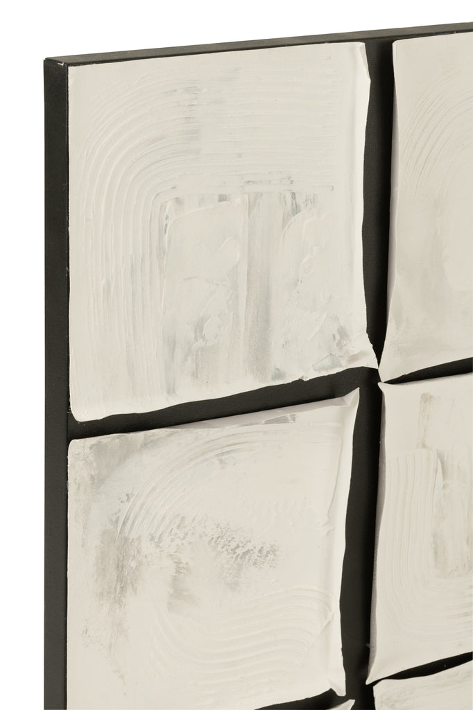 Schilderij Vierkant Acrylverf/Canvas Wit/Zwart - Schilderij - J-Line - livinglovely.nl