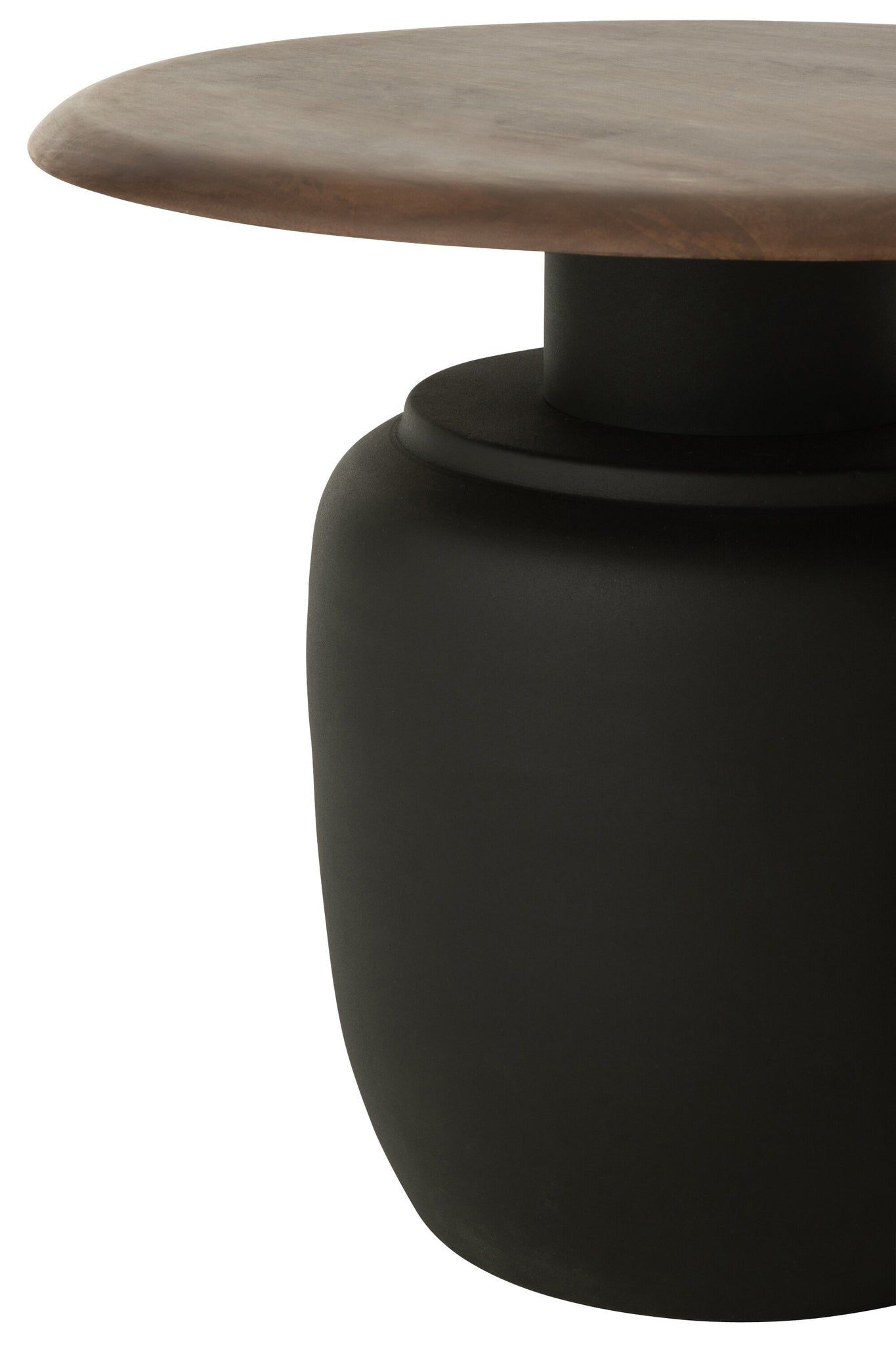 Set Of 2 Side Table Oval Iron Dark Brown - - J-Line - livinglovely.nl