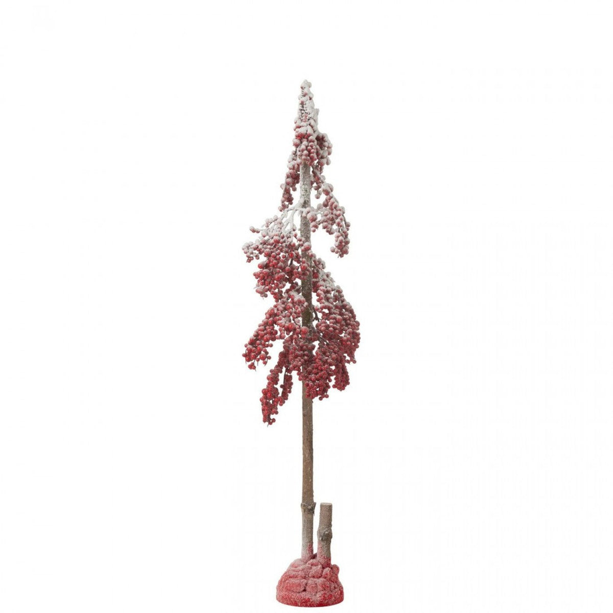 Kerstboom Grote Bessen Rood Medium uit de set van J-Line, 108 cm hoog met rode mosvoet