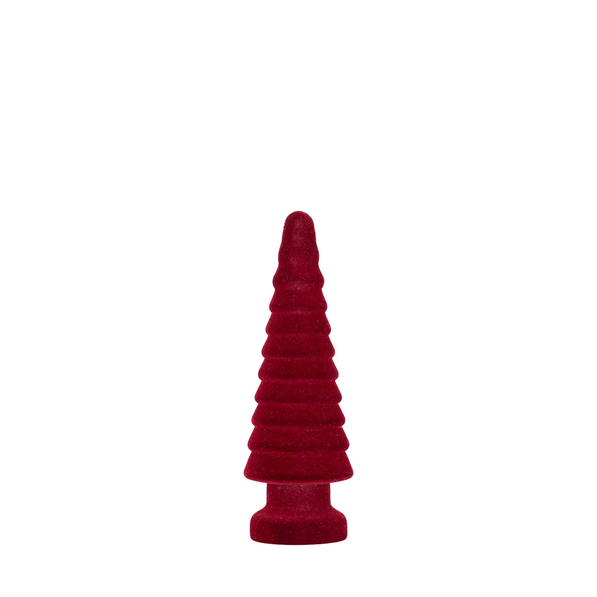 Set Van 3 Alezay Kerstbomen Glas Geribbeld Bordeaux van PTMD, Alezay Kerstboom Small uit de set los op witte achtergrond