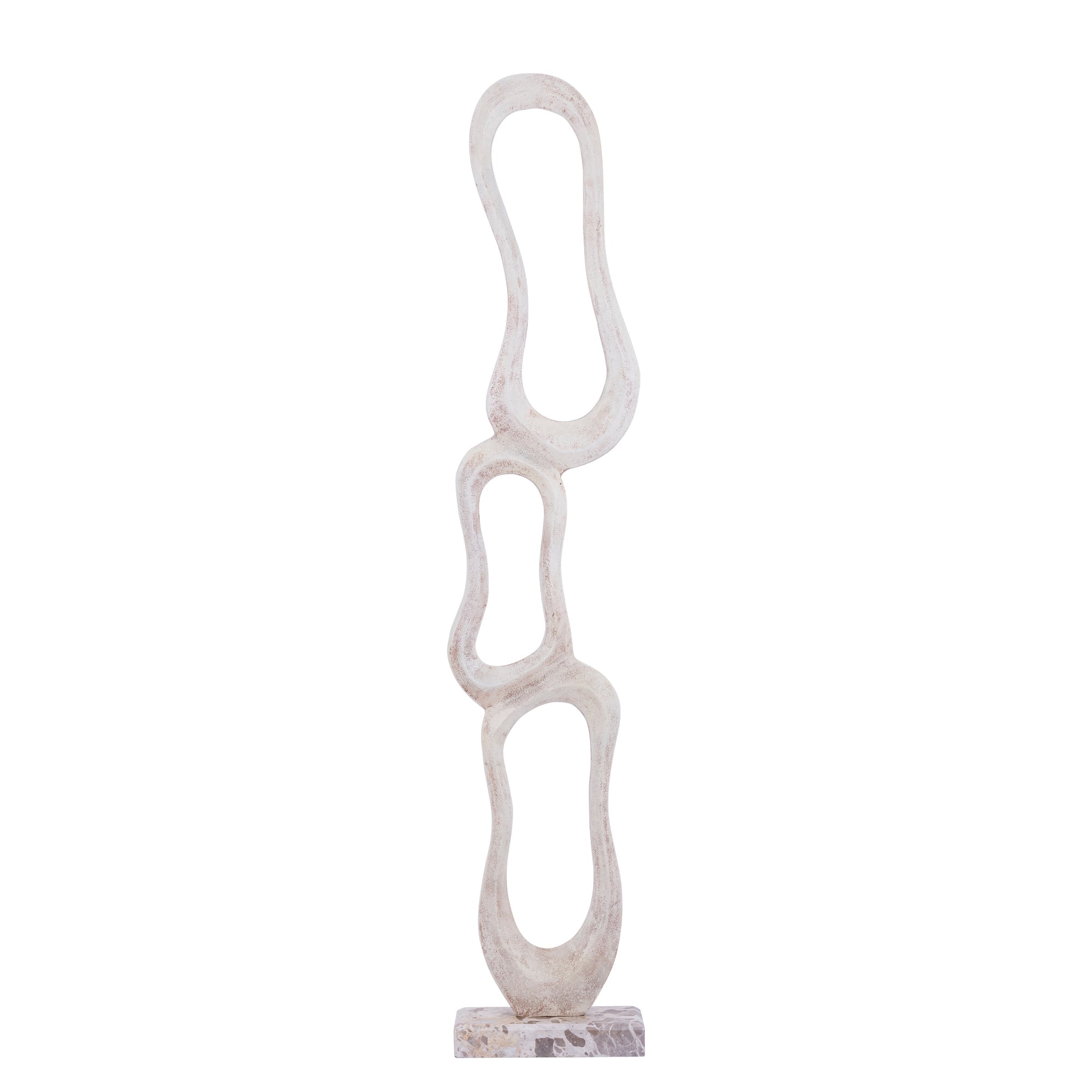 Set Van 3 Camare Beelden Abstract Beige van PTMD, het grote beeld op witte achtergrond