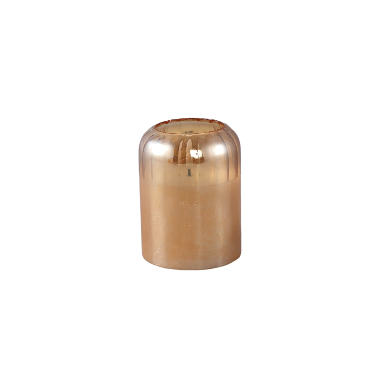 Amber LED Kaars Small van PTMD, amberkleurig glas met koepelvormige bovenkant