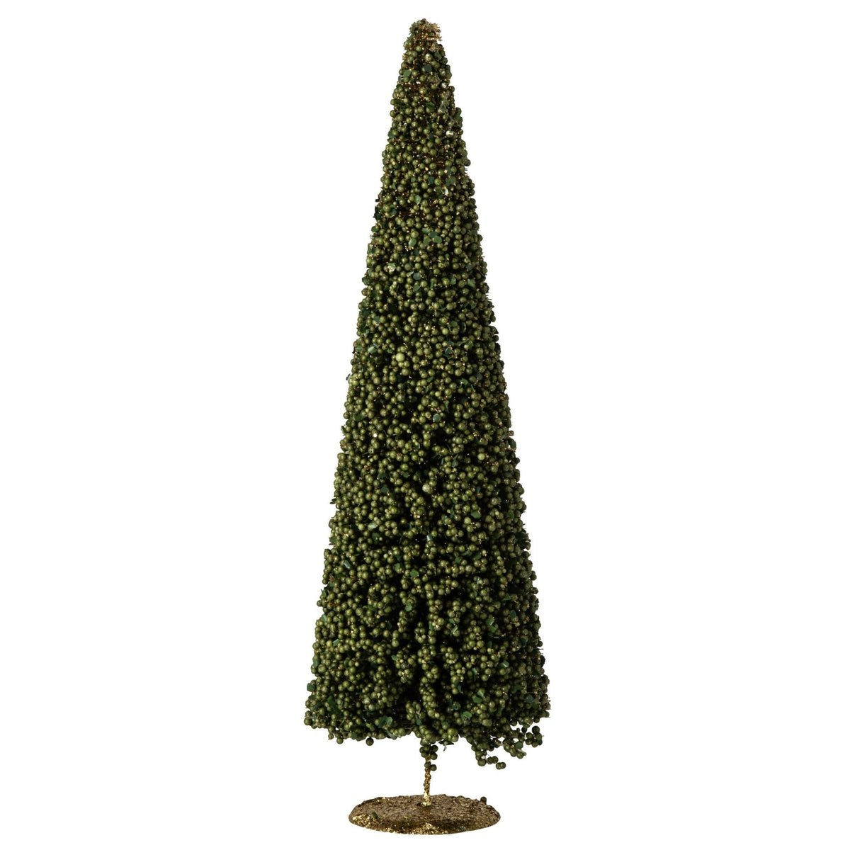 Kerstboom Bessen Mosgroen Large uit de set van J-Line, dichte bessenkegel van 60 cm