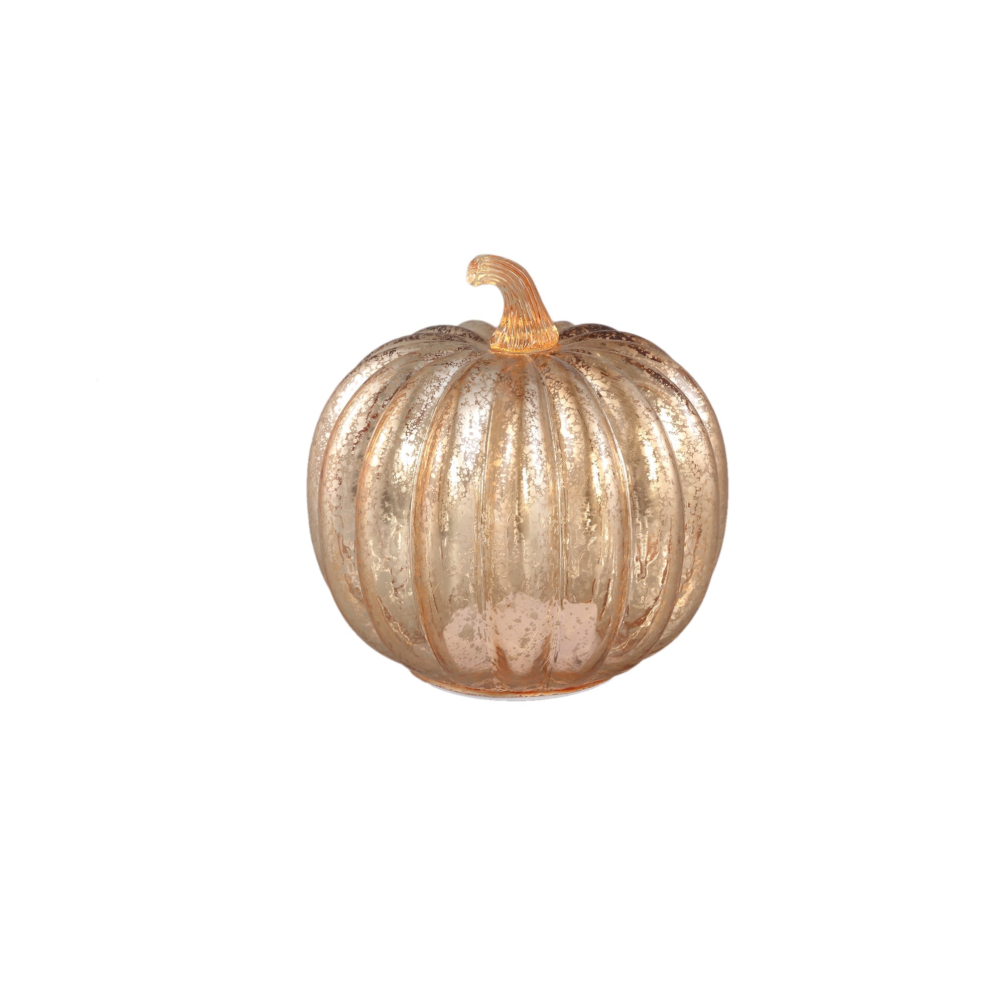 Set Van 3 Pumpa Pompoen LED Lampjes Goud van PTMD, de middelgrote pompoen M op witte achtergrond