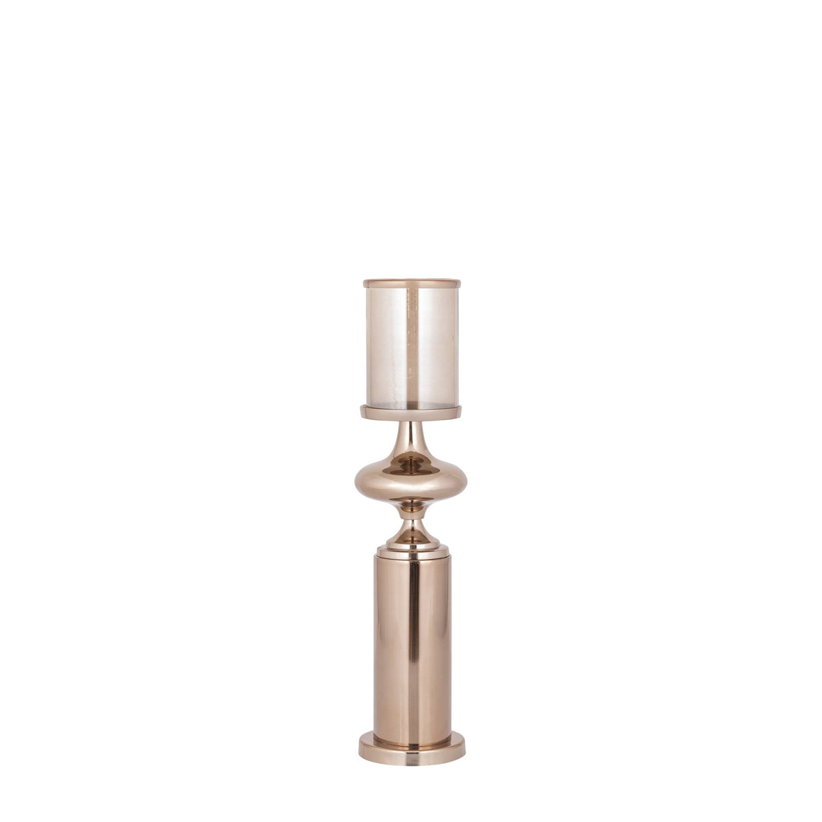 Set Van 3 Rodire Windlichten RVS Brons van PTMD, het middelste windlicht van 46 centimeter