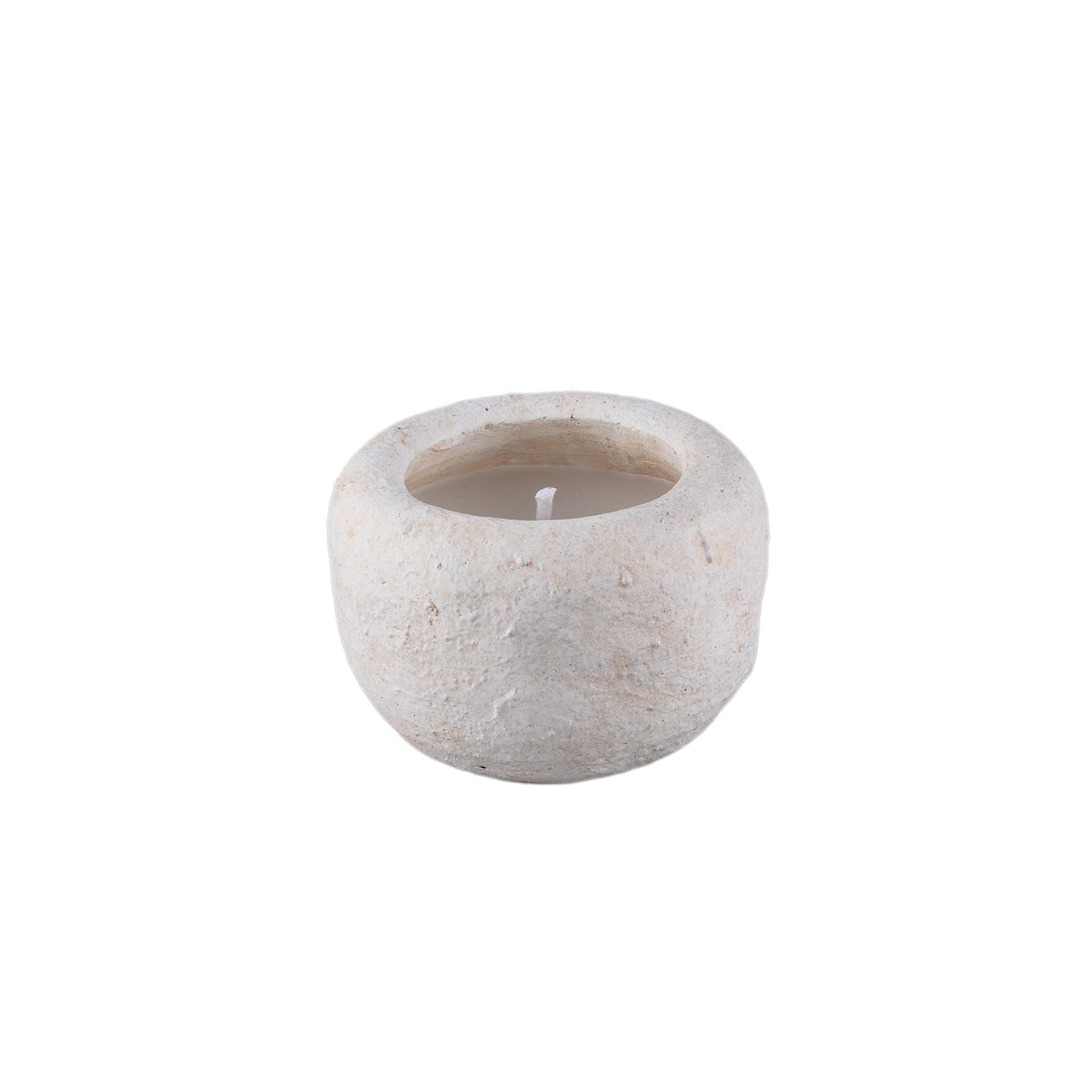 Set Van 4 Outdoor Kaarsen Cement van PTMD, Sarai witte afgeronde kaars op witte achtergrond