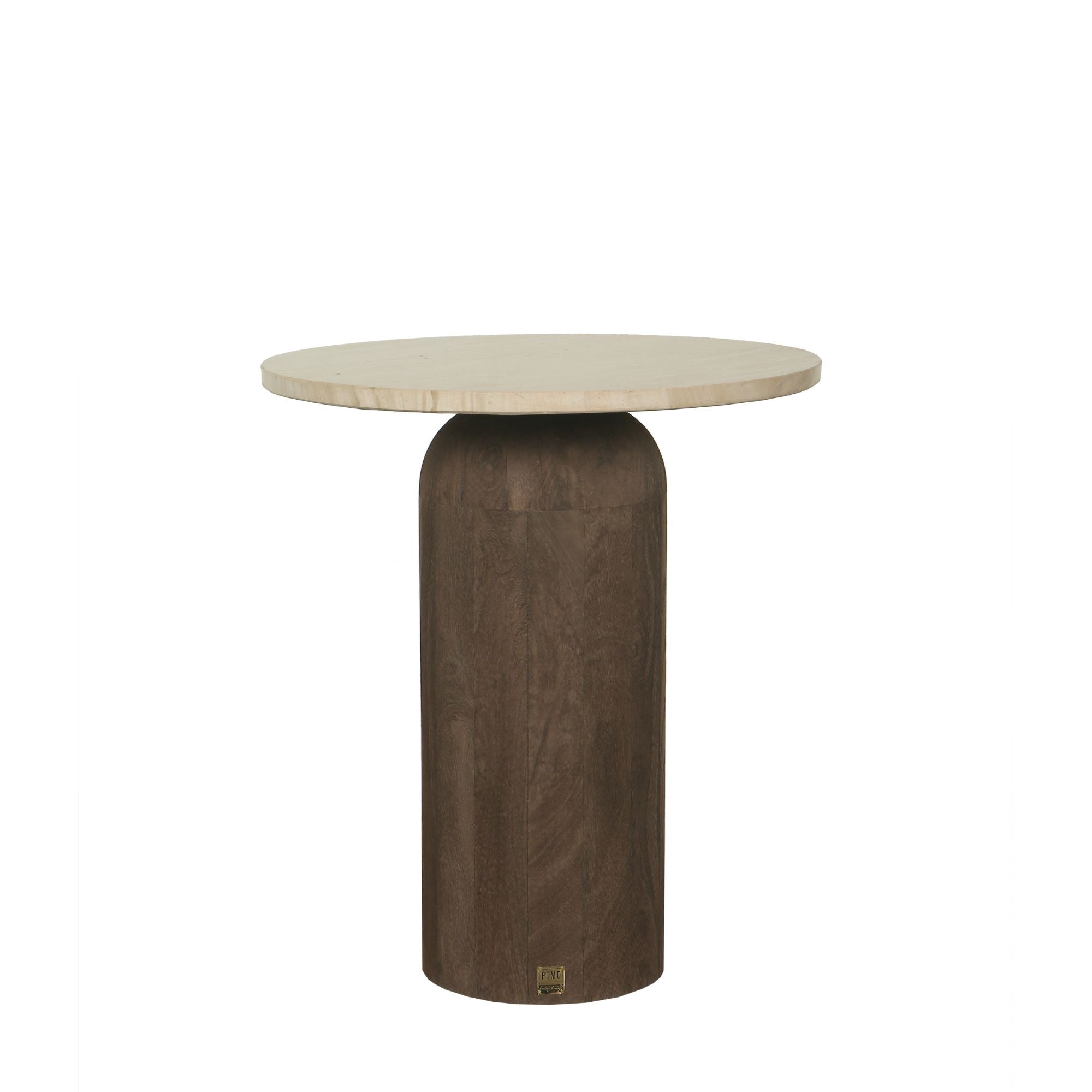 Sidetabel Liora Bruin Mangohout Marmer Rond Ø50 PTMD - Sidetable - PTMD - livinglovely.nl