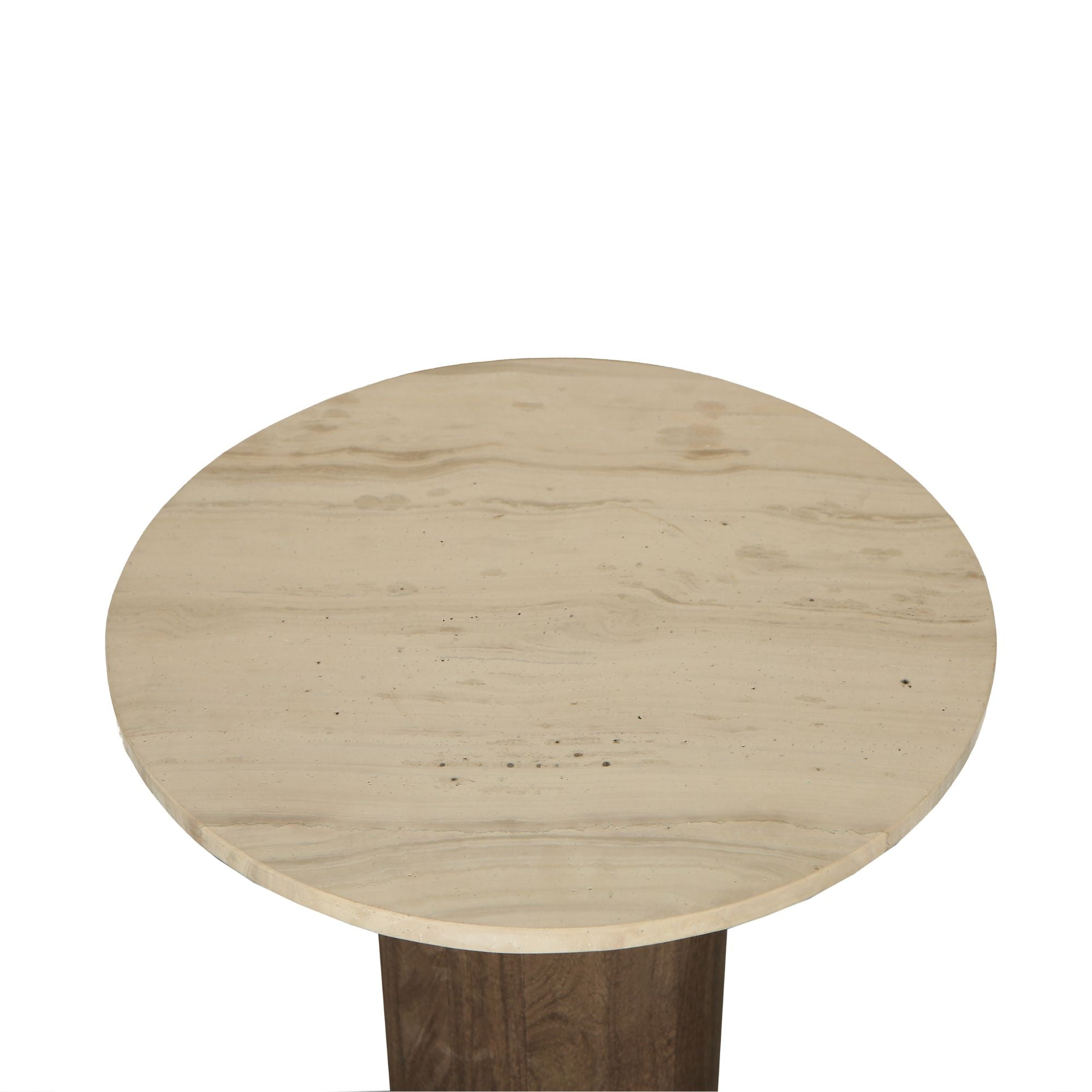 Sidetabel Liora Bruin Mangohout Marmer Rond Ø50 PTMD - Sidetable - PTMD - livinglovely.nl