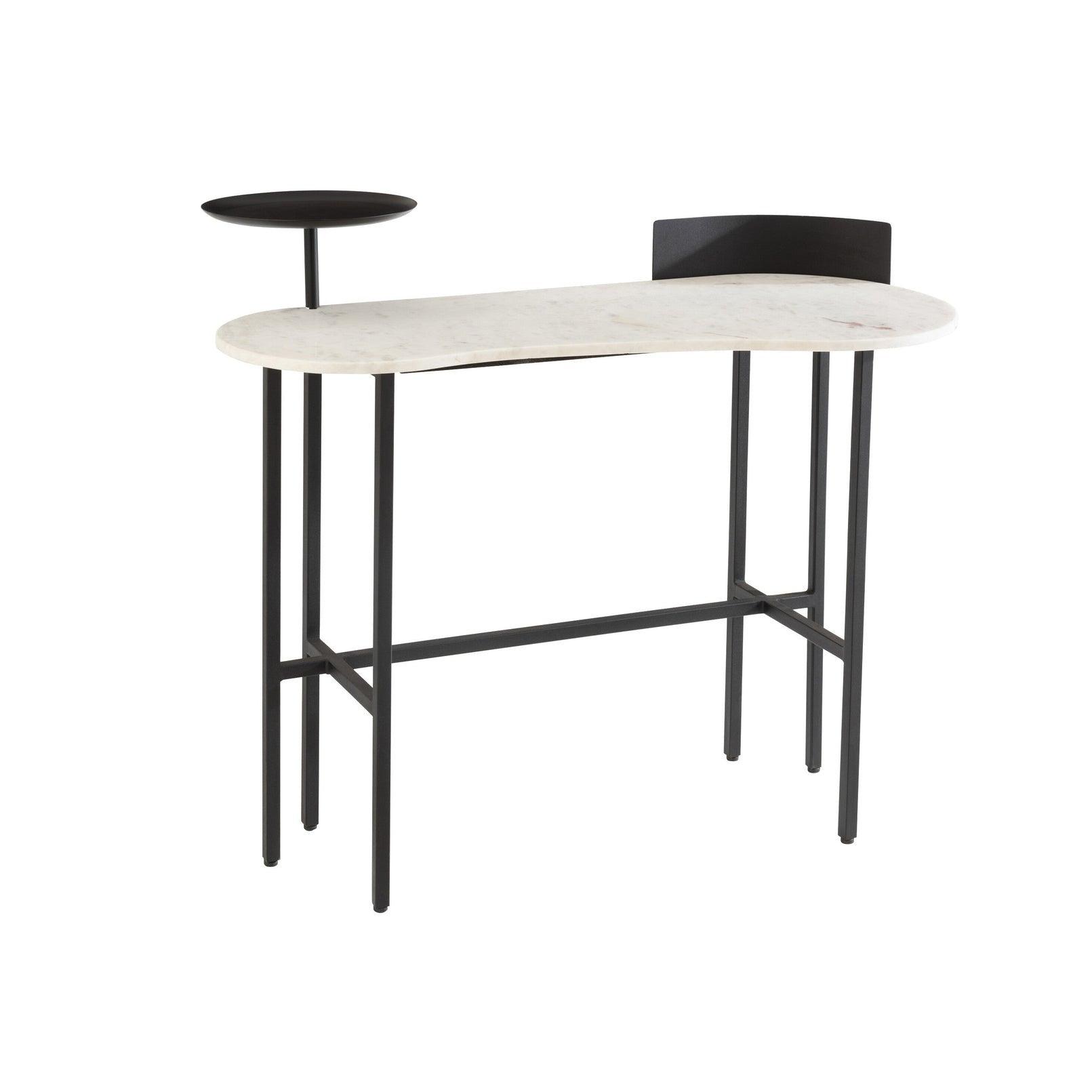 Sidetable Marmer/Ijzer Wit/Zwart - Sidetable - J-Line - livinglovely.nl