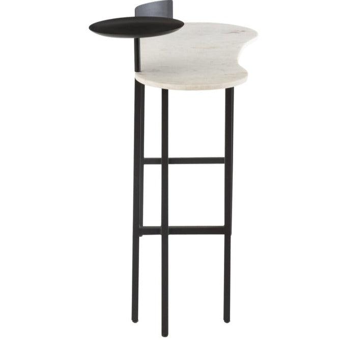 Sidetable Marmer/Ijzer Wit/Zwart - Sidetable - J-Line - livinglovely.nl
