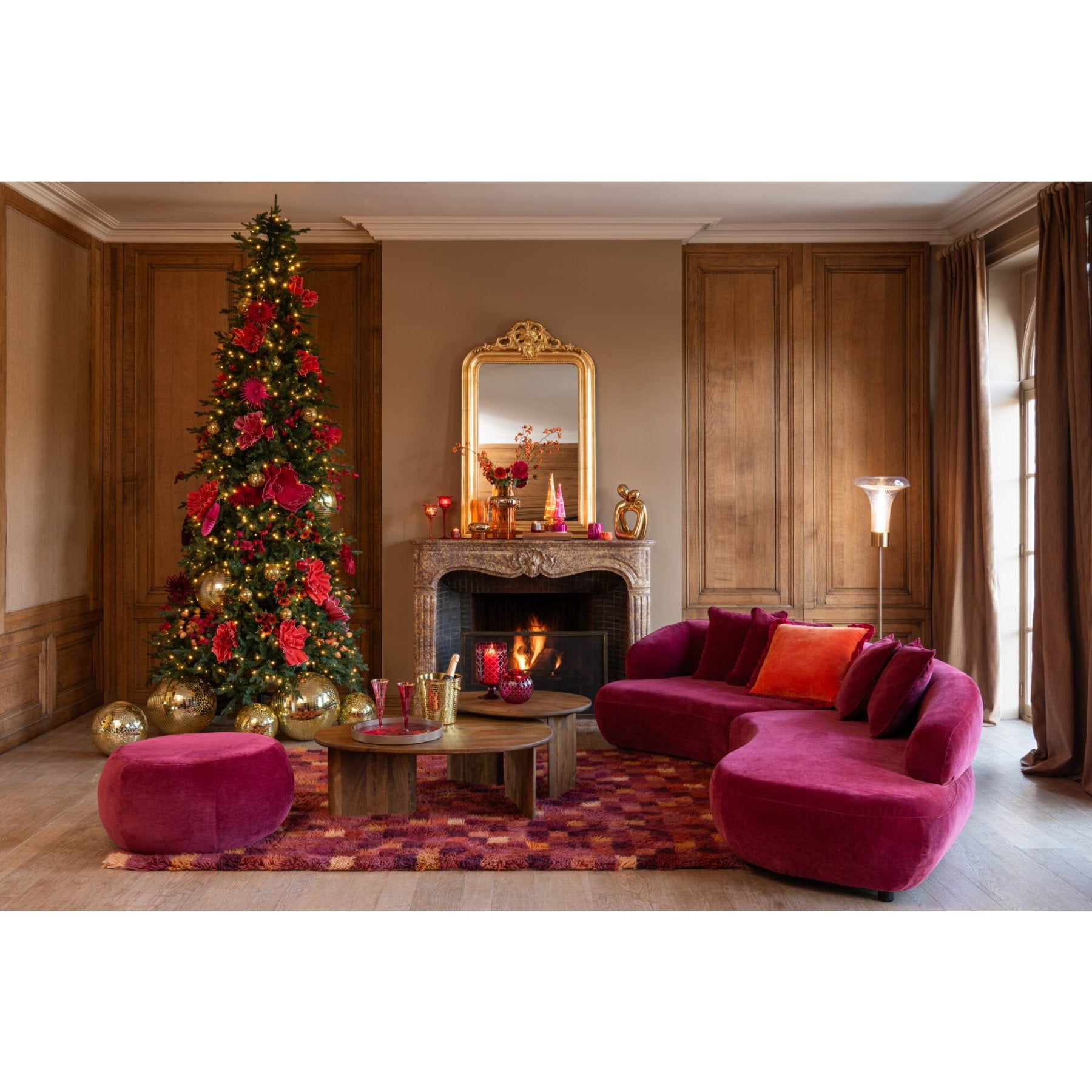 Sierkussen Polyester Bordeaux J-Line