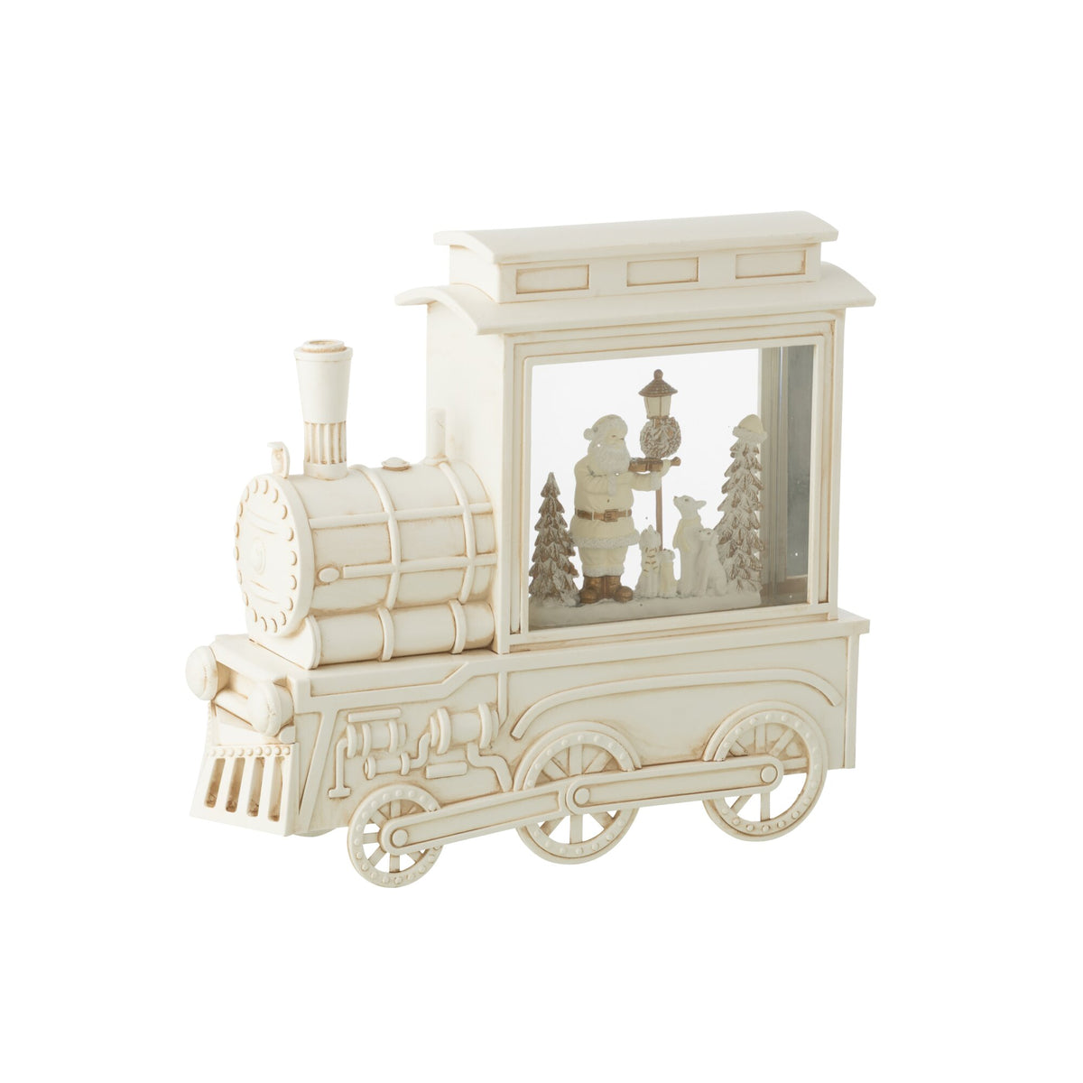 Sneeuwbol Locomotief Kunststof Wit H26cm J-Line